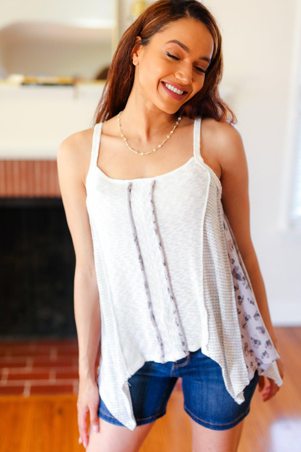 Boho Patchwork Print Halter Tank-Evelyns Fashion