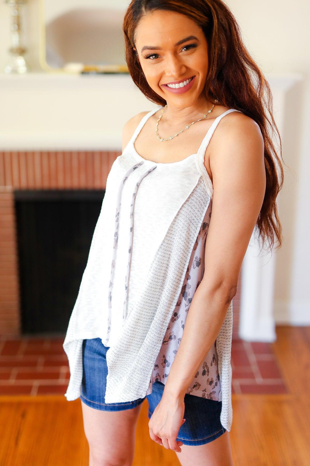 Boho Patchwork Print Halter Tank-Evelyns Fashion