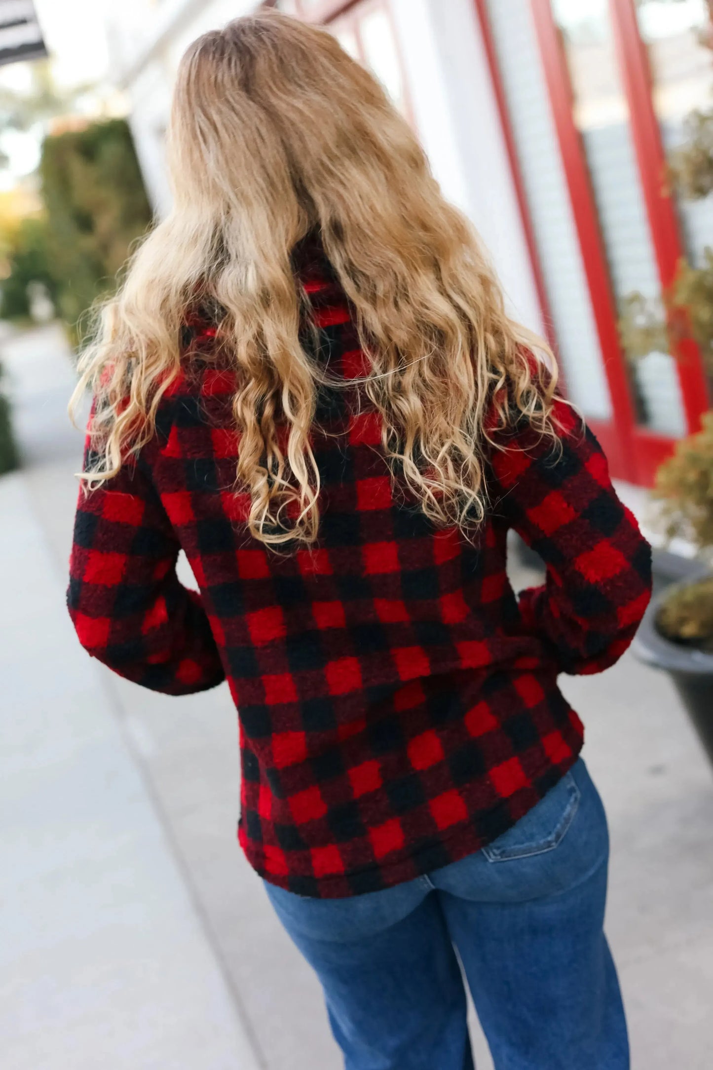 Bold & Cozy: Red Asymmetrical Zip Sweater-Evelyns Fashion