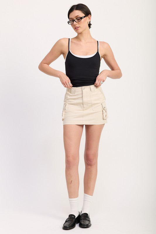CARGO MINI SKIRT-Cargo Mini Skirt-Evelyns Fashion