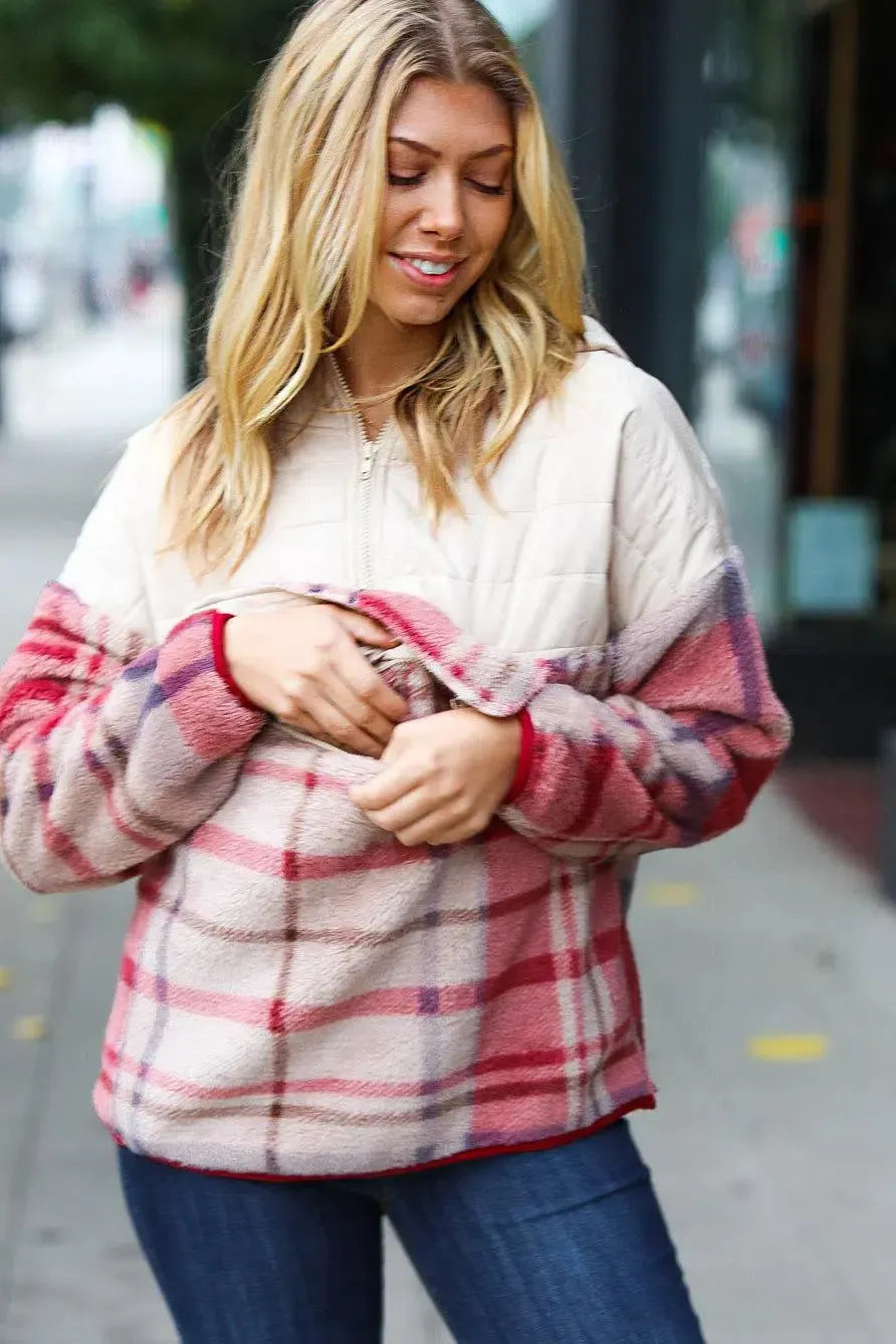 Cozy Up: Oatmeal Sherpa Fleece Hoodie for Chilly Days-Evelyns Fashion