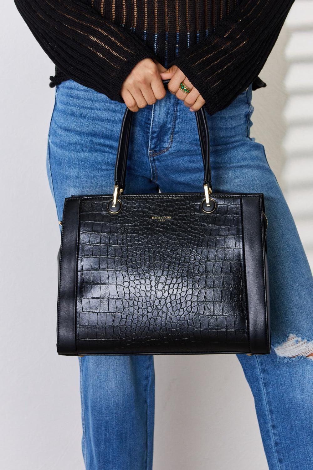 David Jones Leather Handbag-handbags-Evelyns Fashion