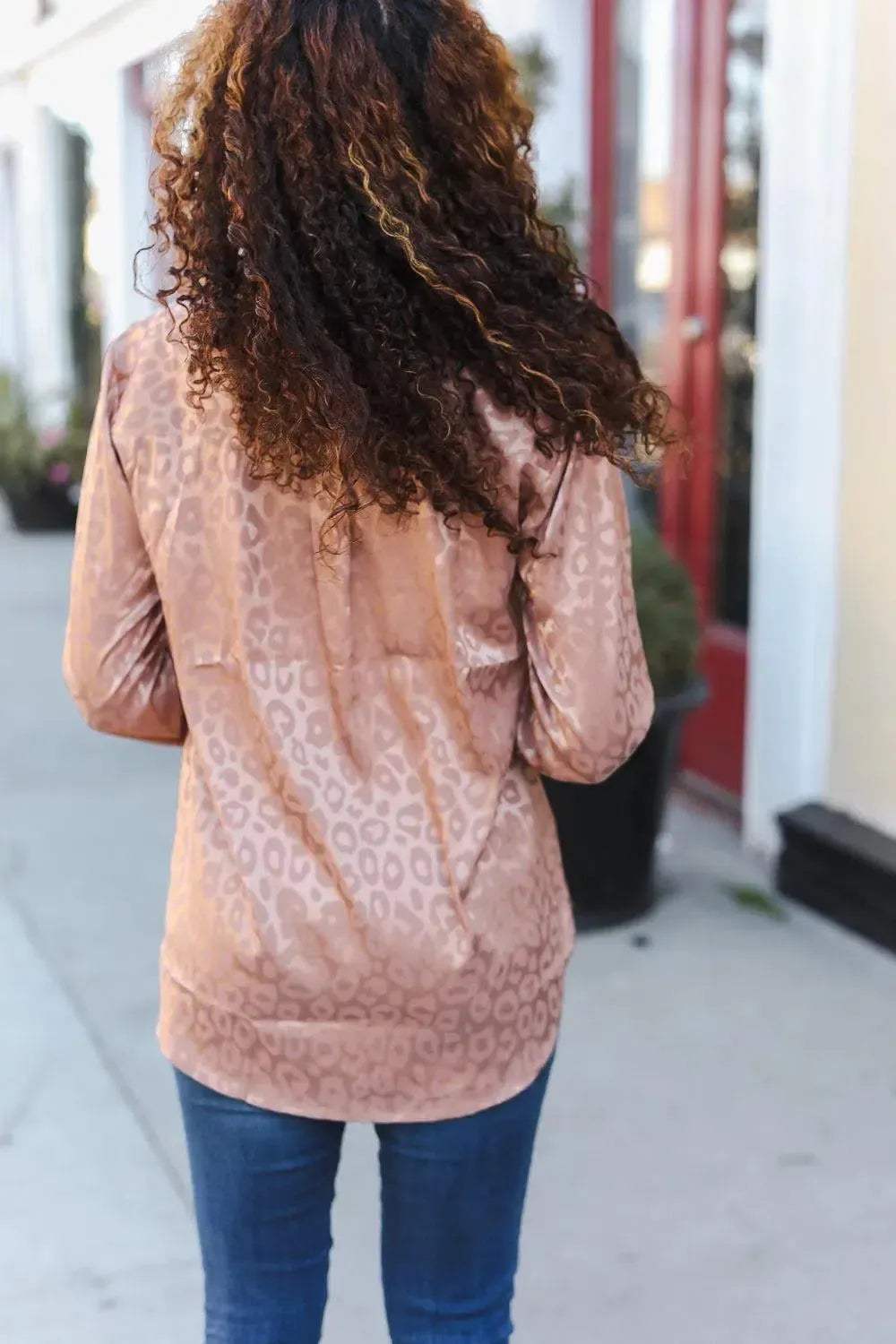 Diva Dreams Neude Animal Print Button Down Lace Shirt Top-Evelyns Fashion