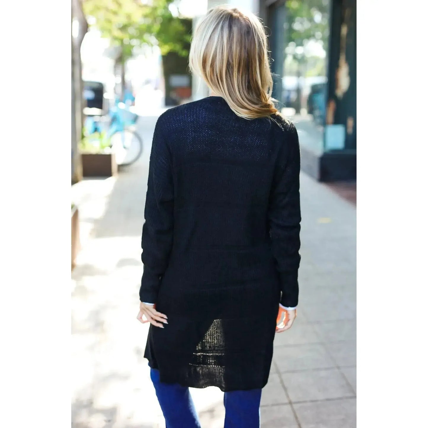 Effortless Elegance: Black Striped Cardigan for Any Occasion-Evelyns Fashion