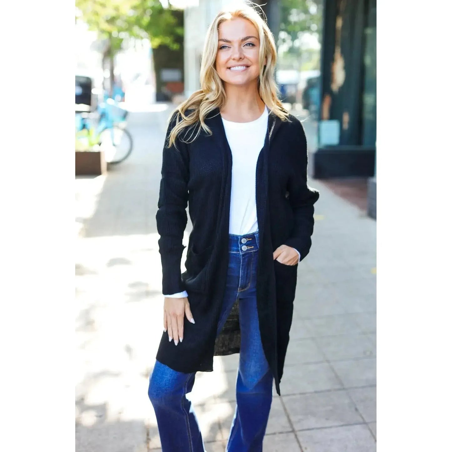 Effortless Elegance: Black Striped Cardigan for Any Occasion-Evelyns Fashion