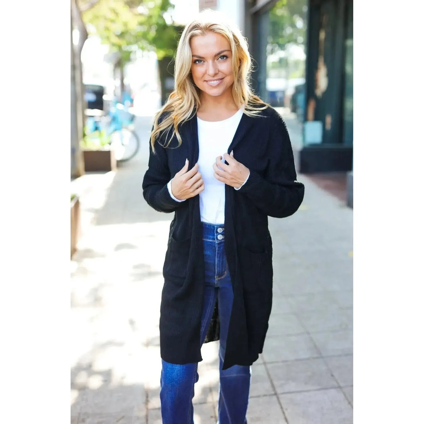 Effortless Elegance: Black Striped Cardigan for Any Occasion-Evelyns Fashion