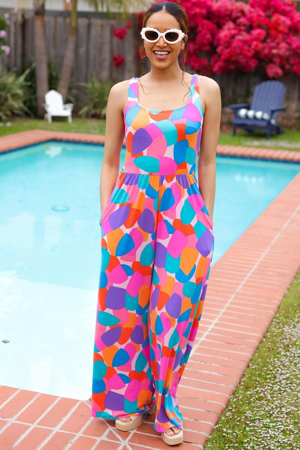 Floral Wide Leg Jumpsuit – Feminine, Flowing & Effortless Chic-Evelyns Fashion