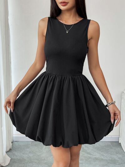 Perfee Ruched Sleeveless Mini Dress-Evelyns Fashion