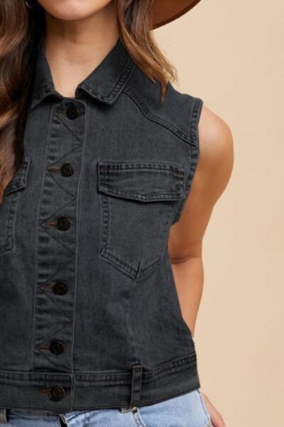 Womens Denim Vests-vest-Evelyns Fashion