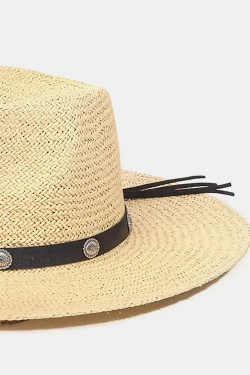 Bold Elegance: Fame Belt Strap Hat for Any Occasion-Womens Hats-Evelyns Fashion