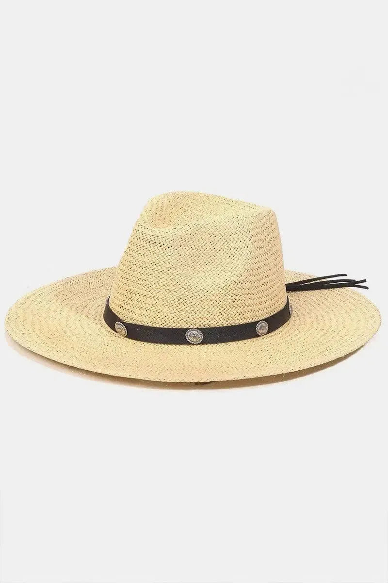 Bold Elegance: Fame Belt Strap Hat for Any Occasion-Womens Hats-Evelyns Fashion