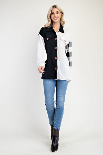 Button Up Shacket-Evelyns Fashion