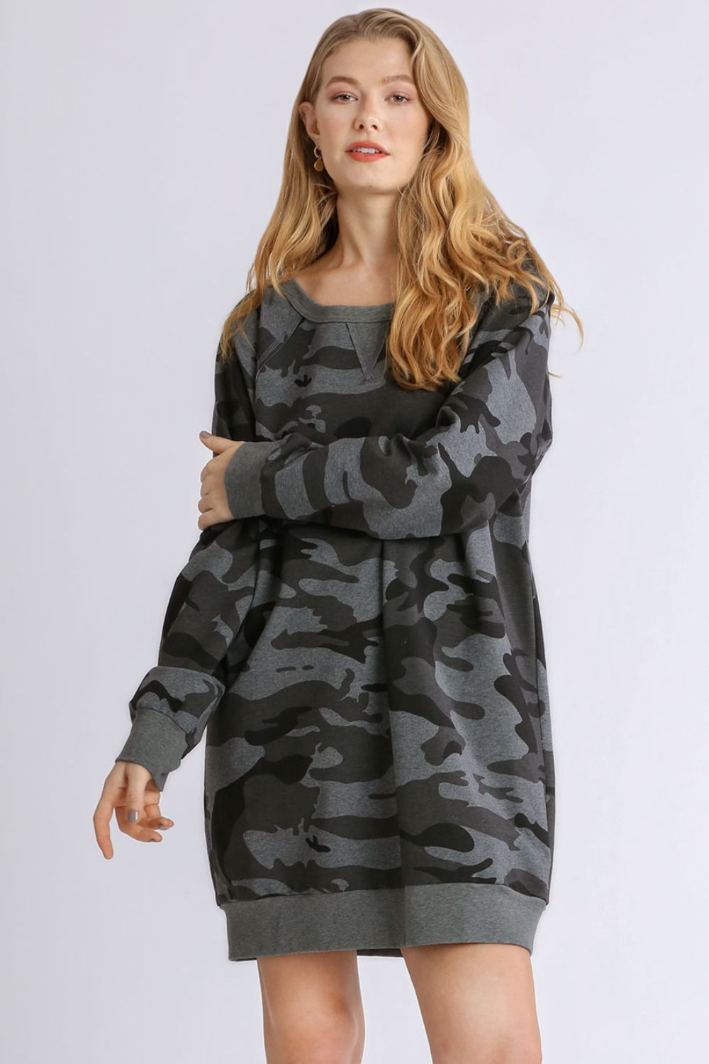 Camo Mini Dress-Dress-Evelyns Fashion