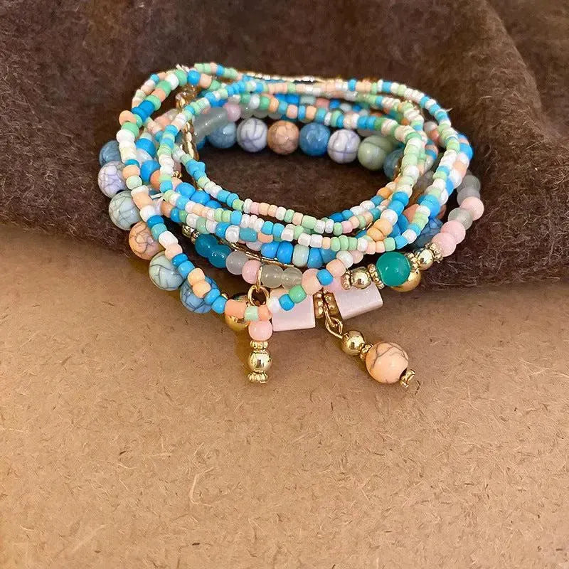 Chic Simplicity: Resin Rice Bead Bracelet-jewelry-Evelyns Fashion