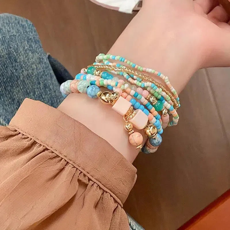 Chic Simplicity: Resin Rice Bead Bracelet-jewelry-Evelyns Fashion