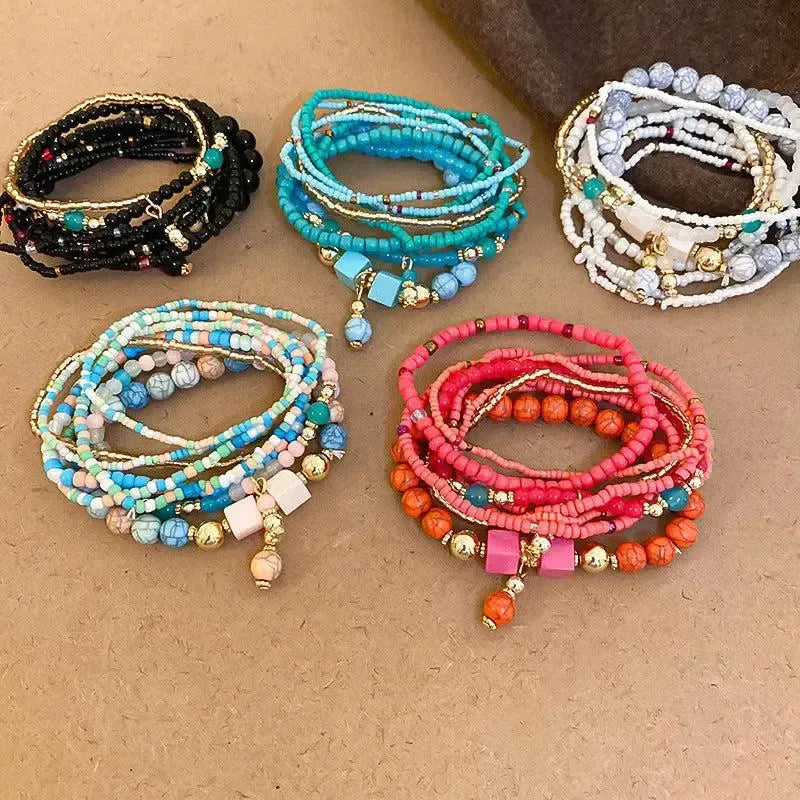 Chic Simplicity: Resin Rice Bead Bracelet-jewelry-Evelyns Fashion
