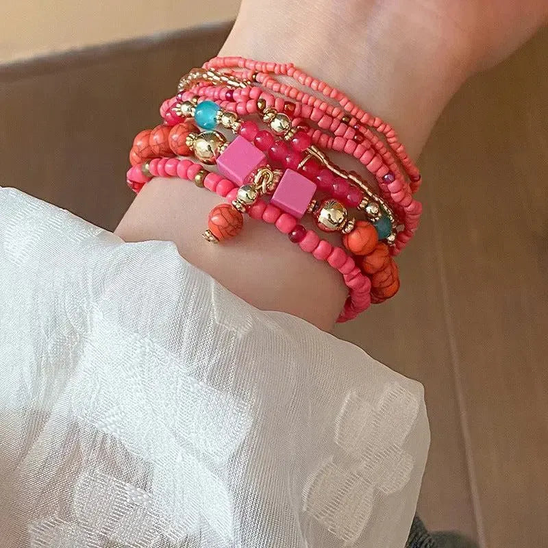 Chic Simplicity: Resin Rice Bead Bracelet-jewelry-Evelyns Fashion