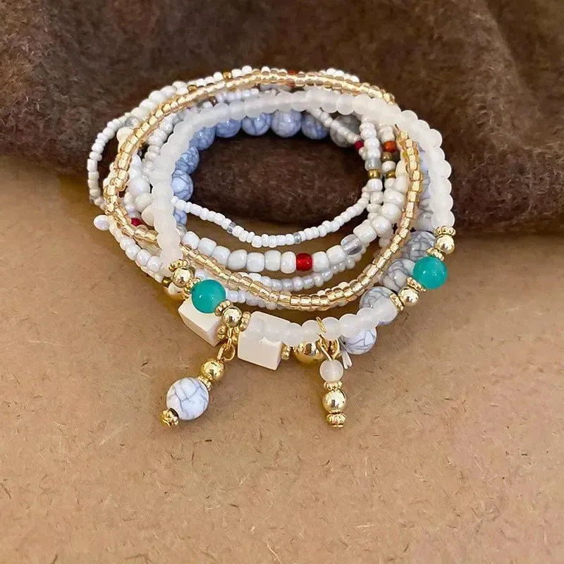 Chic Simplicity: Resin Rice Bead Bracelet-jewelry-Evelyns Fashion