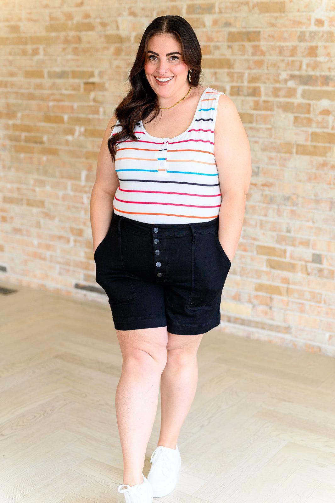 Colorful Henley Tank – Vibrant, Soft & Everyday Stylish-Tops-Evelyns Fashion