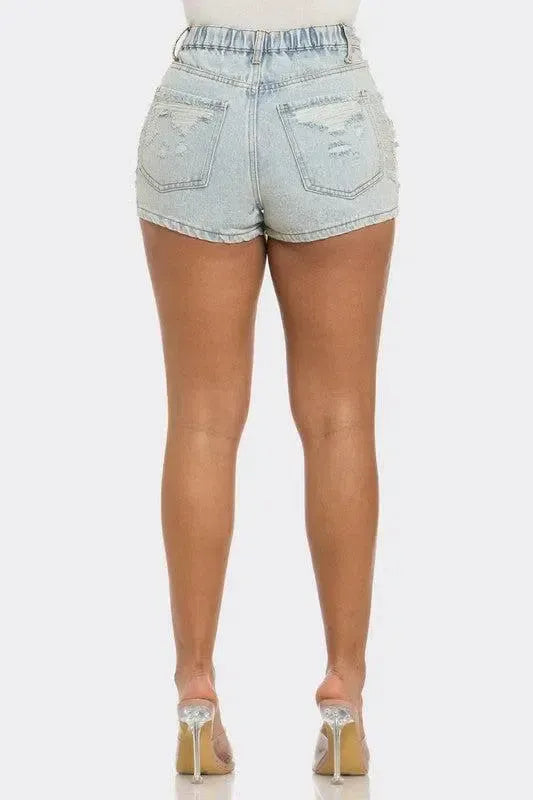 Dare to Be Bold: Rebel Spirit Denim Shorts-Apparel & Accessories-Evelyns Fashion