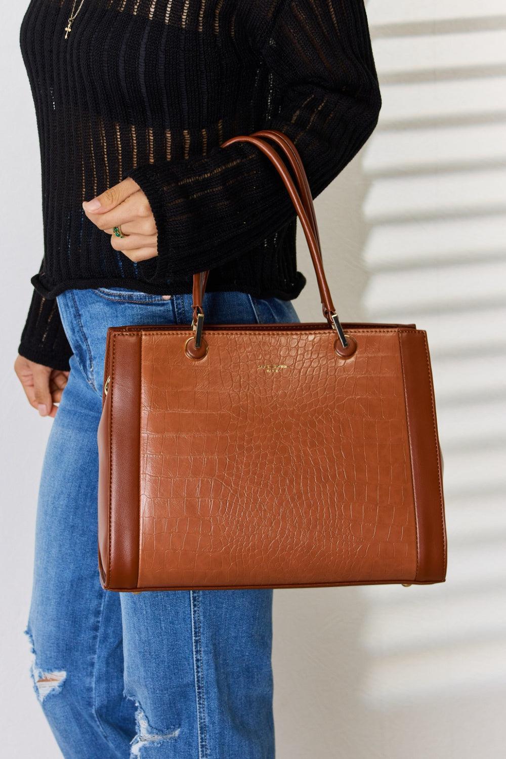 David Jones Leather Handbag-handbags-Evelyns Fashion