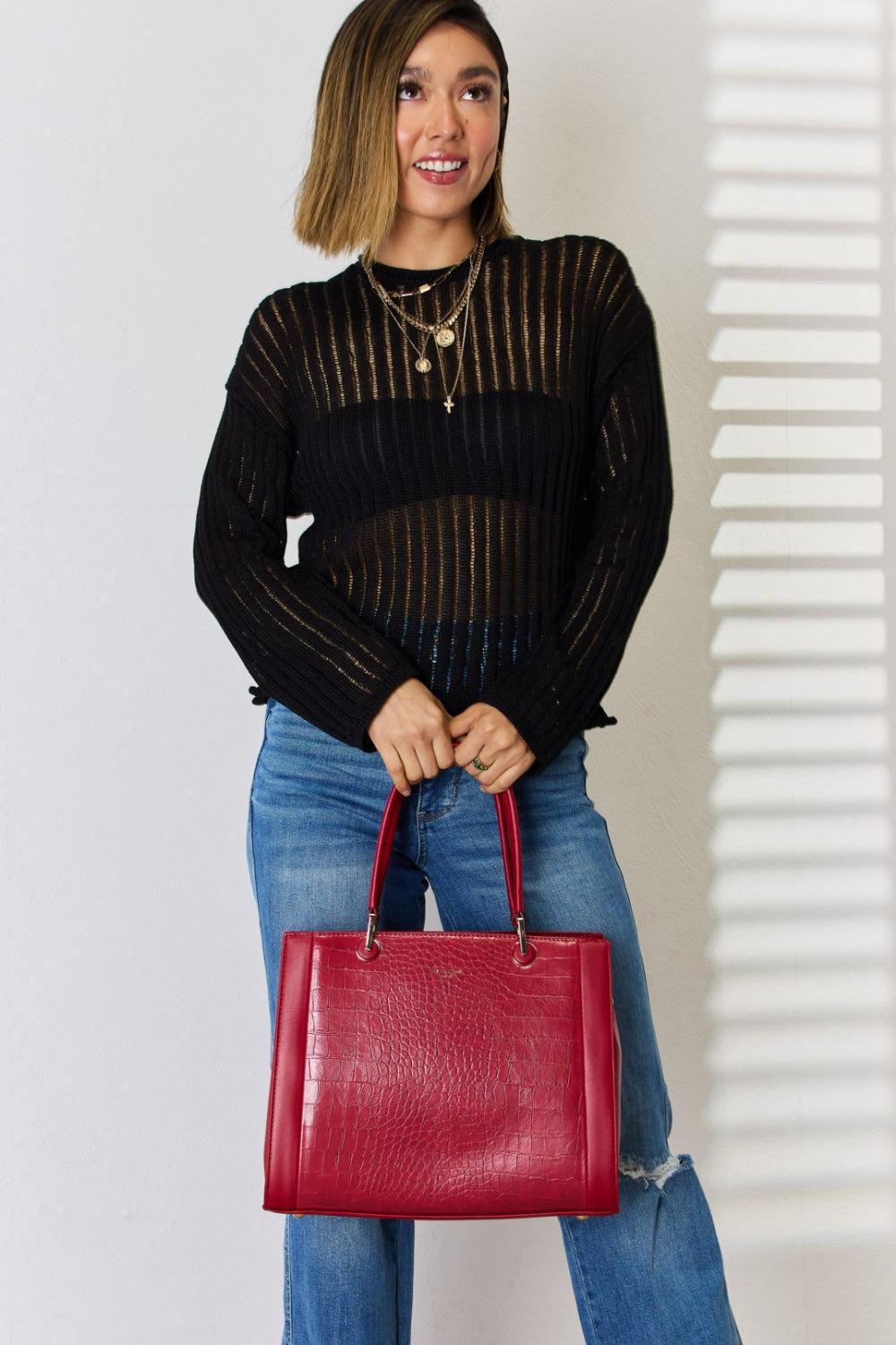 David Jones Leather Handbag-handbags-Evelyns Fashion
