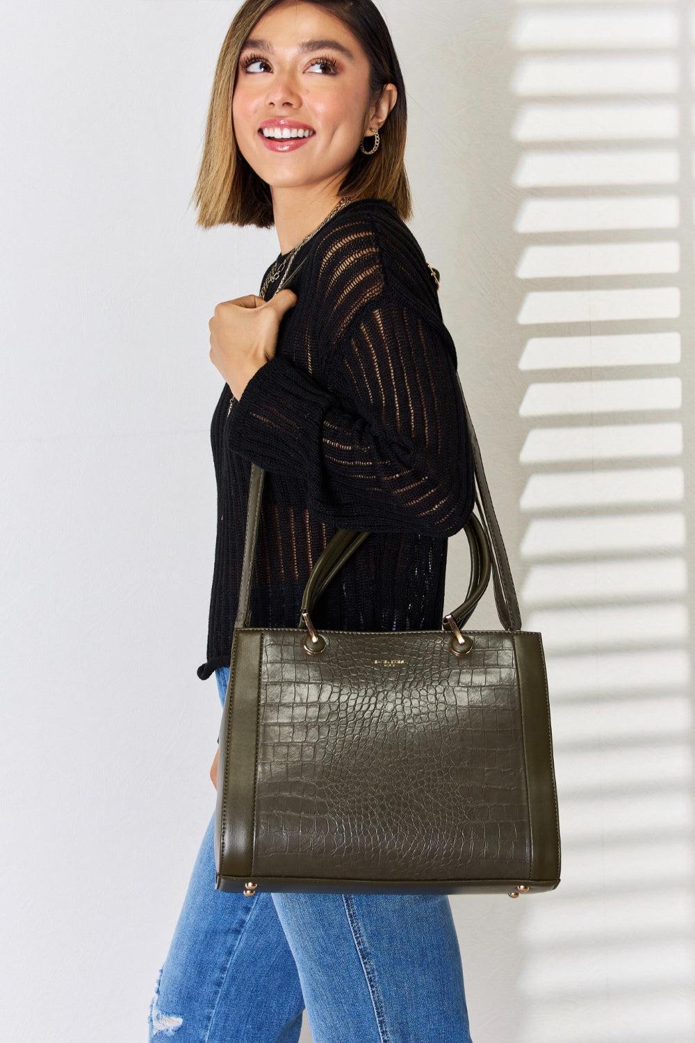 David Jones Leather Handbag-handbags-Evelyns Fashion