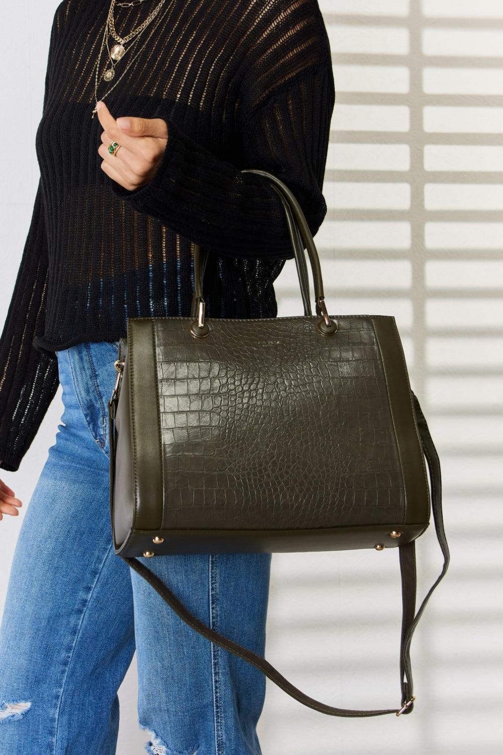 David Jones Leather Handbag-handbags-Evelyns Fashion