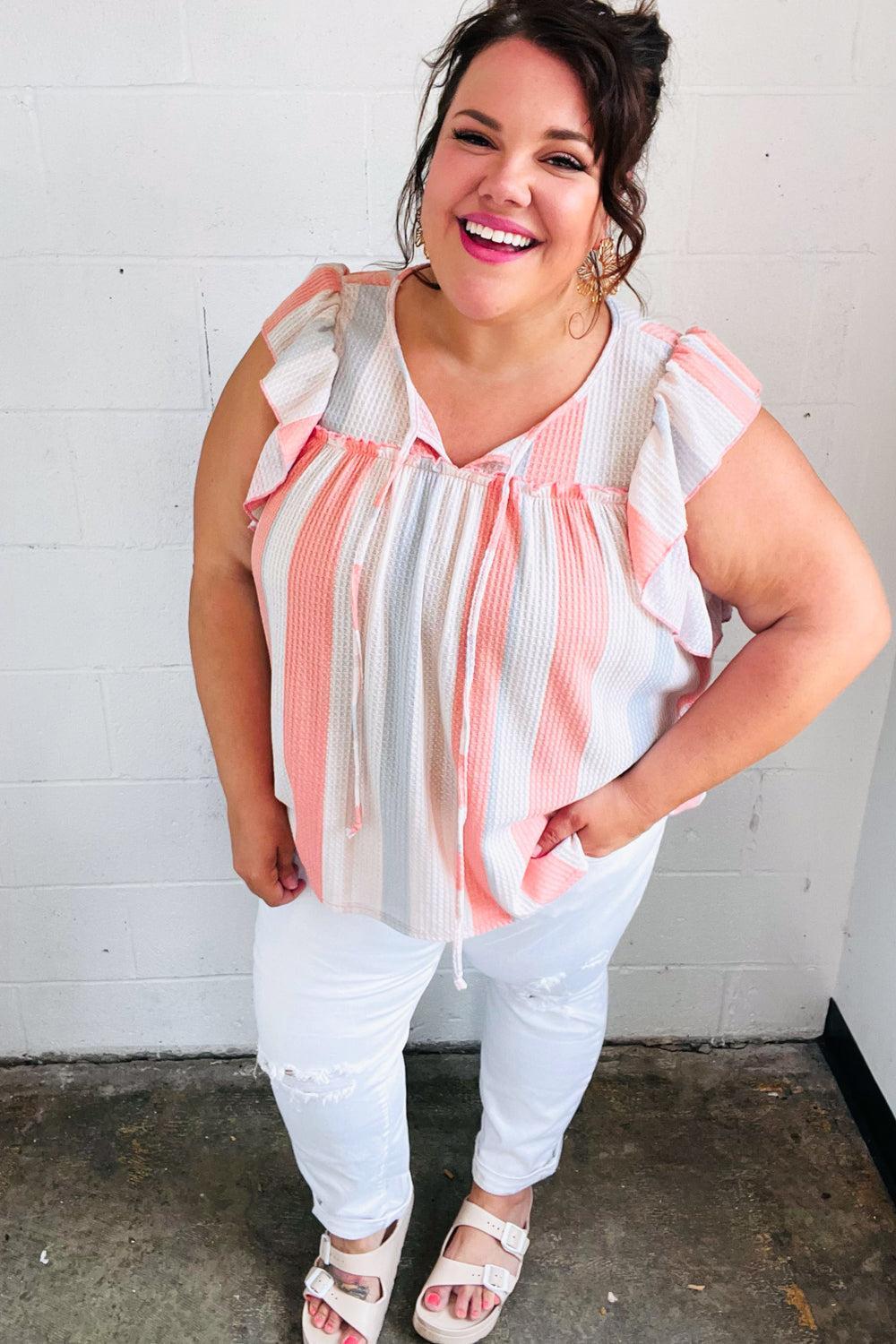 Effortless Charm: Soft Front Tie Babydoll Top-Short Sleeve Blouse-Evelyns Fashion