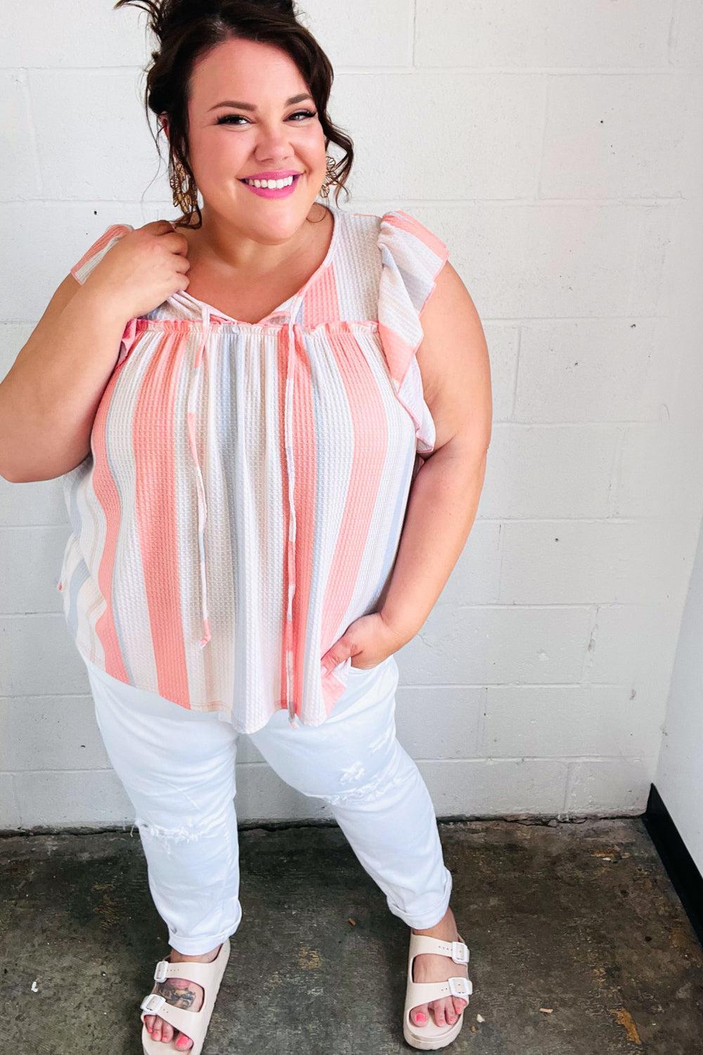 Effortless Charm: Soft Front Tie Babydoll Top-Short Sleeve Blouse-Evelyns Fashion