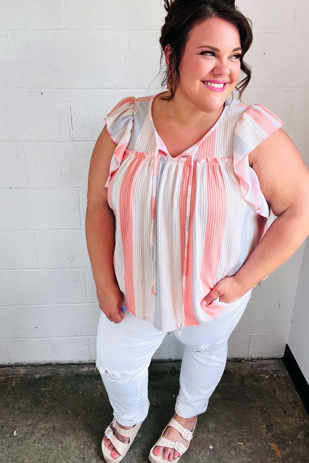 Effortless Charm: Soft Front Tie Babydoll Top-Short Sleeve Blouse-Evelyns Fashion