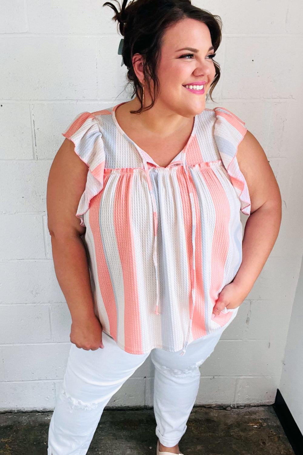 Effortless Charm: Soft Front Tie Babydoll Top-Short Sleeve Blouse-Evelyns Fashion