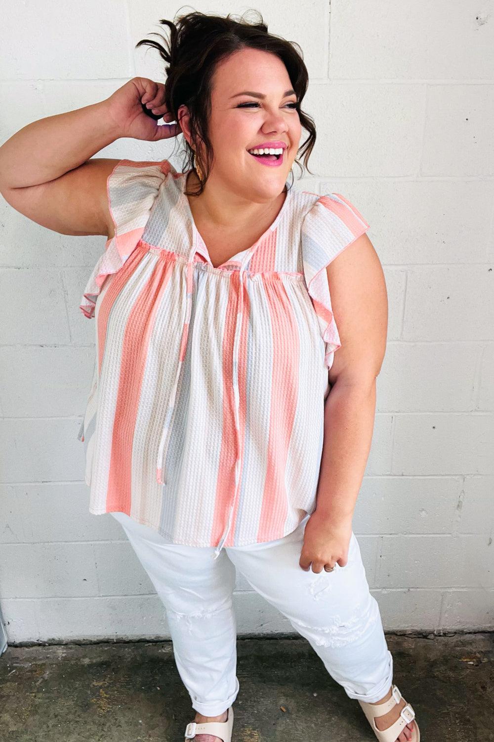 Effortless Charm: Soft Front Tie Babydoll Top-Short Sleeve Blouse-Evelyns Fashion