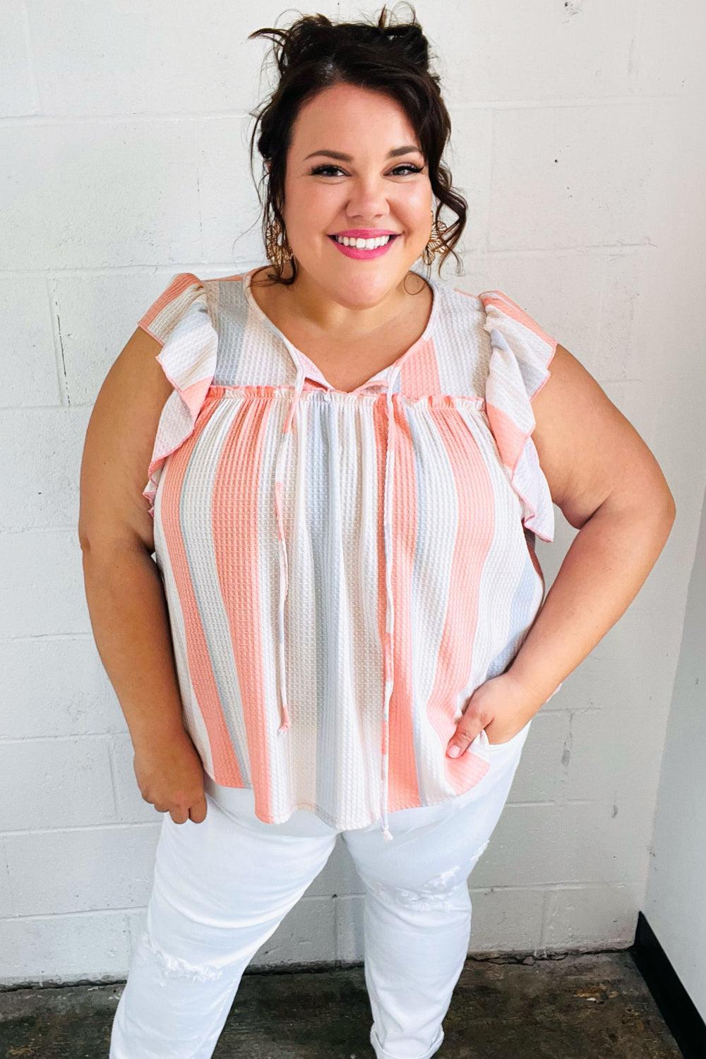 Effortless Charm: Soft Front Tie Babydoll Top-Short Sleeve Blouse-Evelyns Fashion