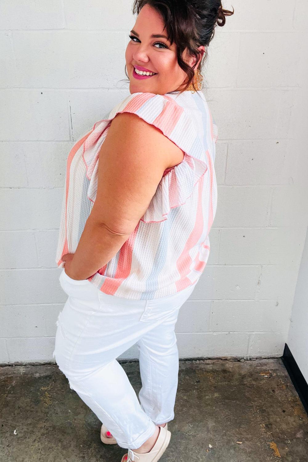 Effortless Charm: Soft Front Tie Babydoll Top-Short Sleeve Blouse-Evelyns Fashion