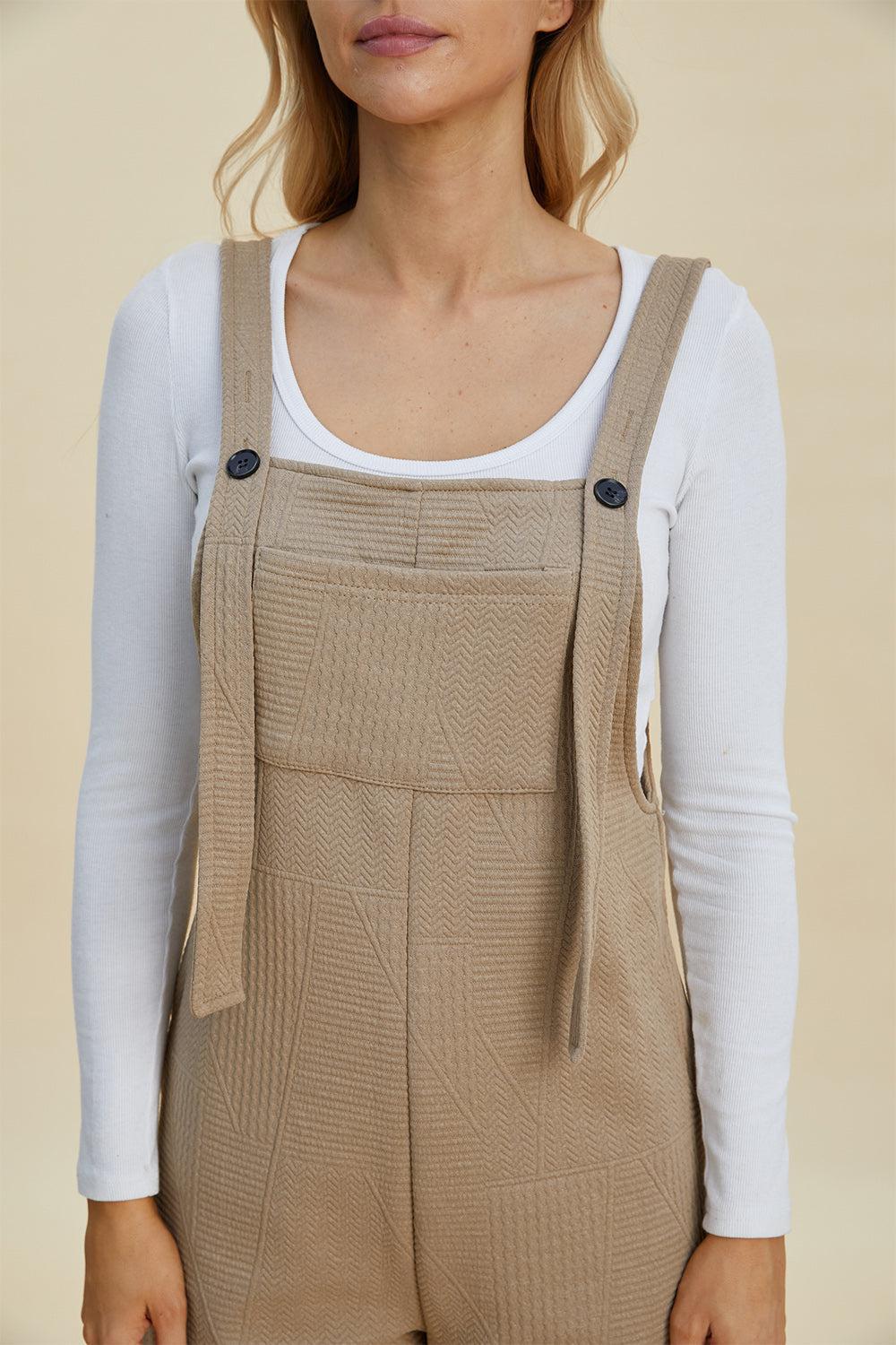 Effortless Style: Double Take Full Size Texture Sleeveless Playsuit-Rompers-Evelyns Fashion