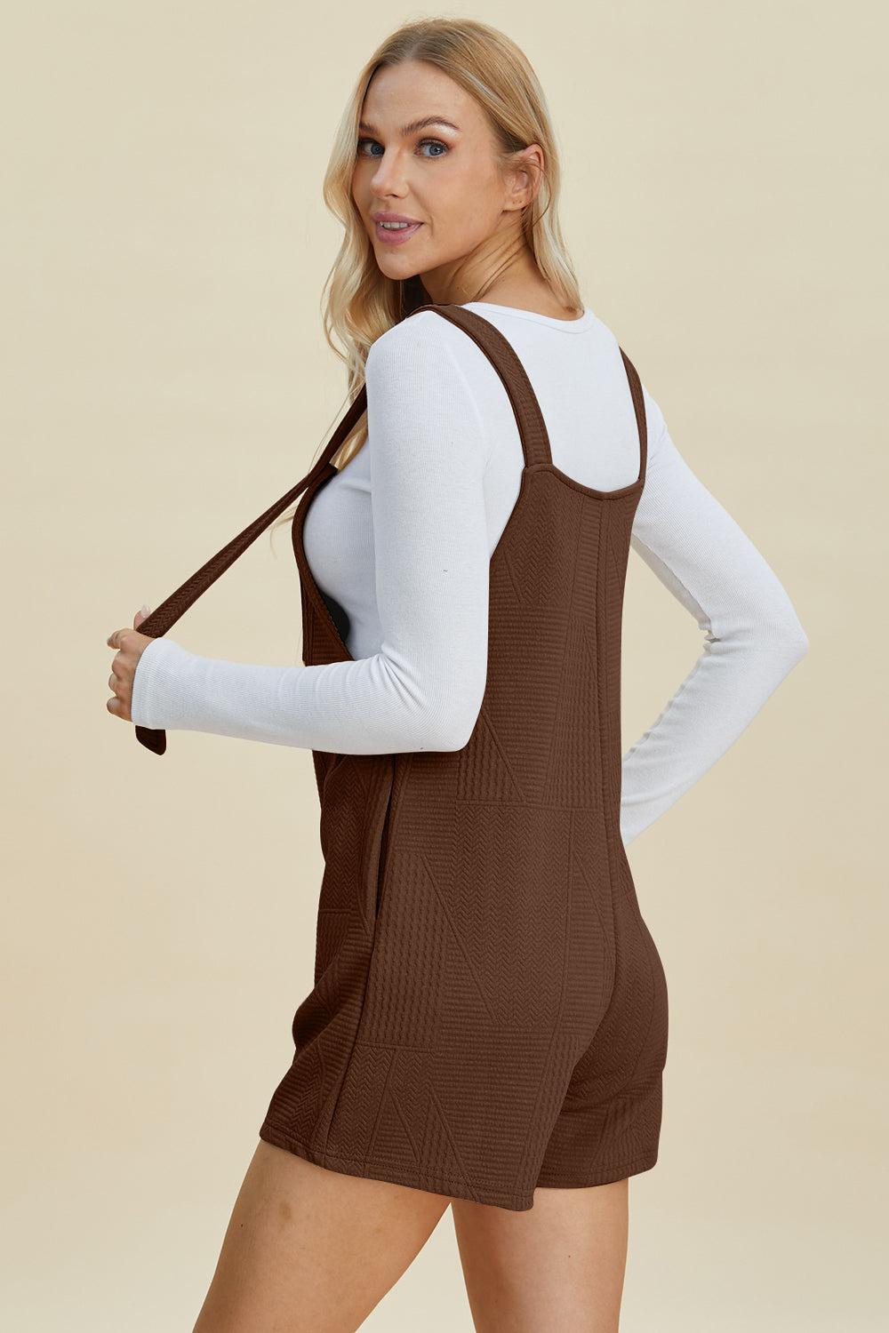 Effortless Style: Double Take Full Size Texture Sleeveless Playsuit-Rompers-Evelyns Fashion