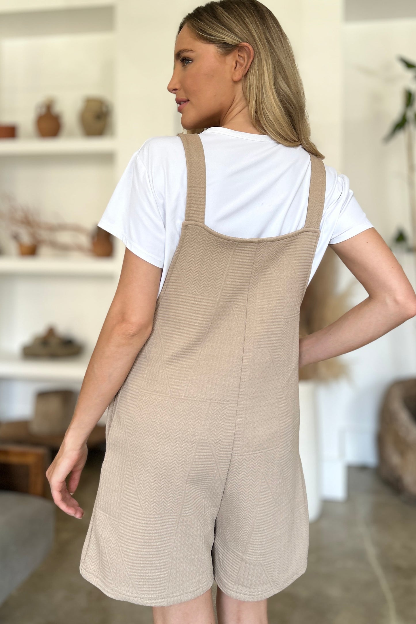 Effortless Style: Double Take Full Size Texture Sleeveless Playsuit-Rompers-Evelyns Fashion