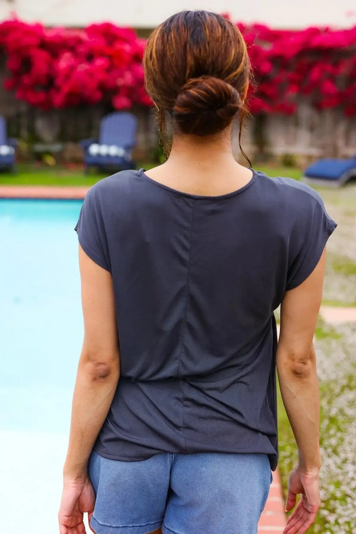 Elevate Your Look with Charcoal Asymmetrical Modal Top-2024 Blow-Out Sale-Evelyns Fashion