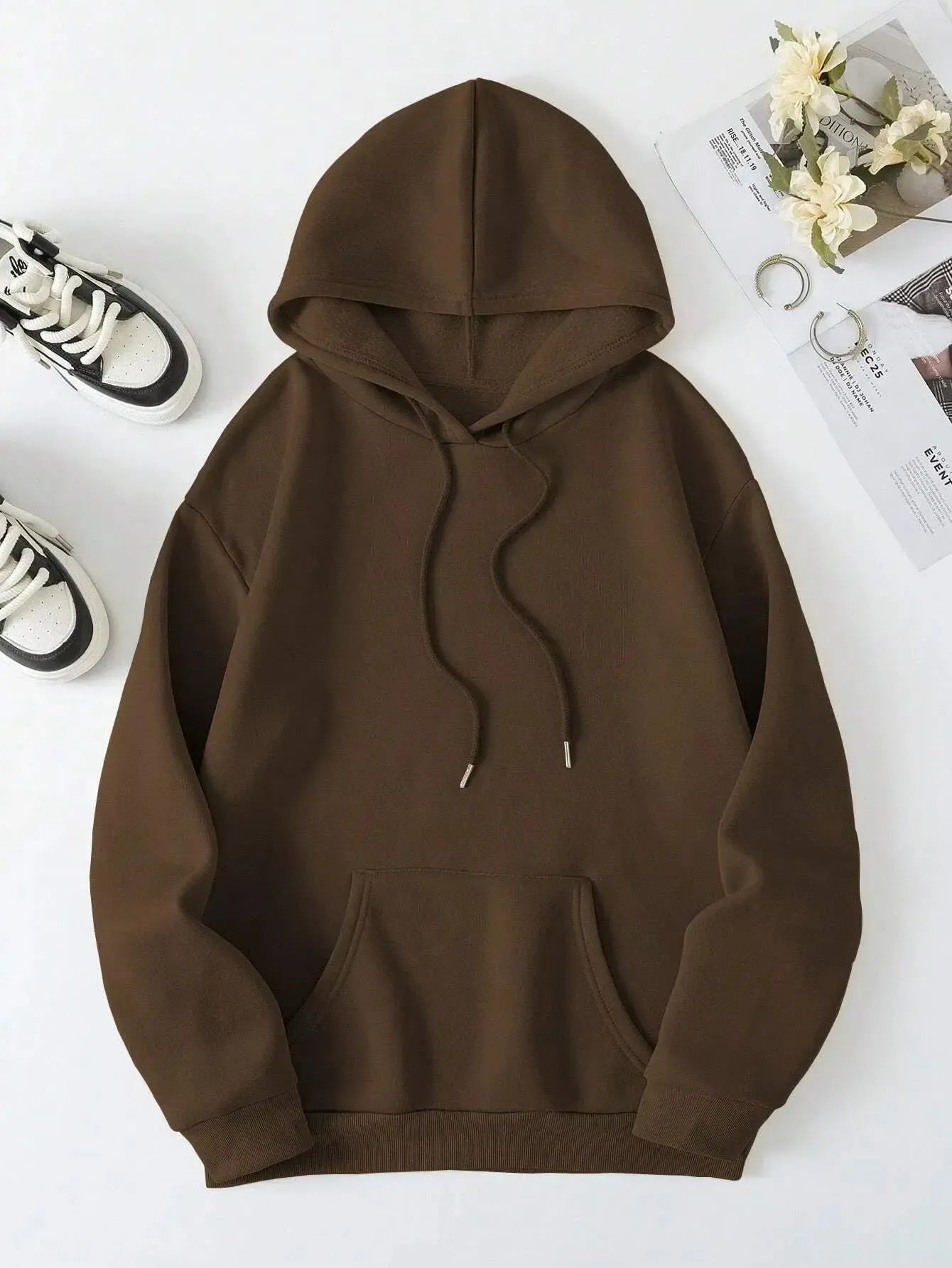 Empower Your Style: Faith Over Fear Dropped Shoulder Hoodie-Sweat Shirts and Hoodies-Evelyns Fashion