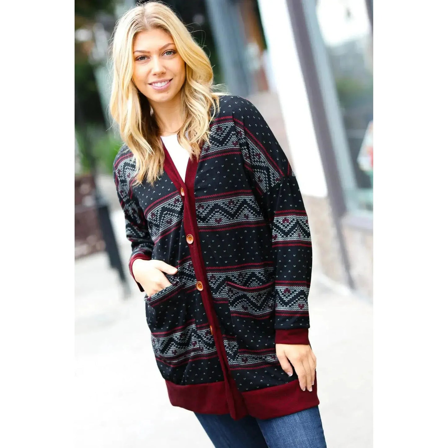 Everyday Comfort: Long Sleeve Cardigan with Pockets-2024 Blow-Out Sale-Evelyns Fashion
