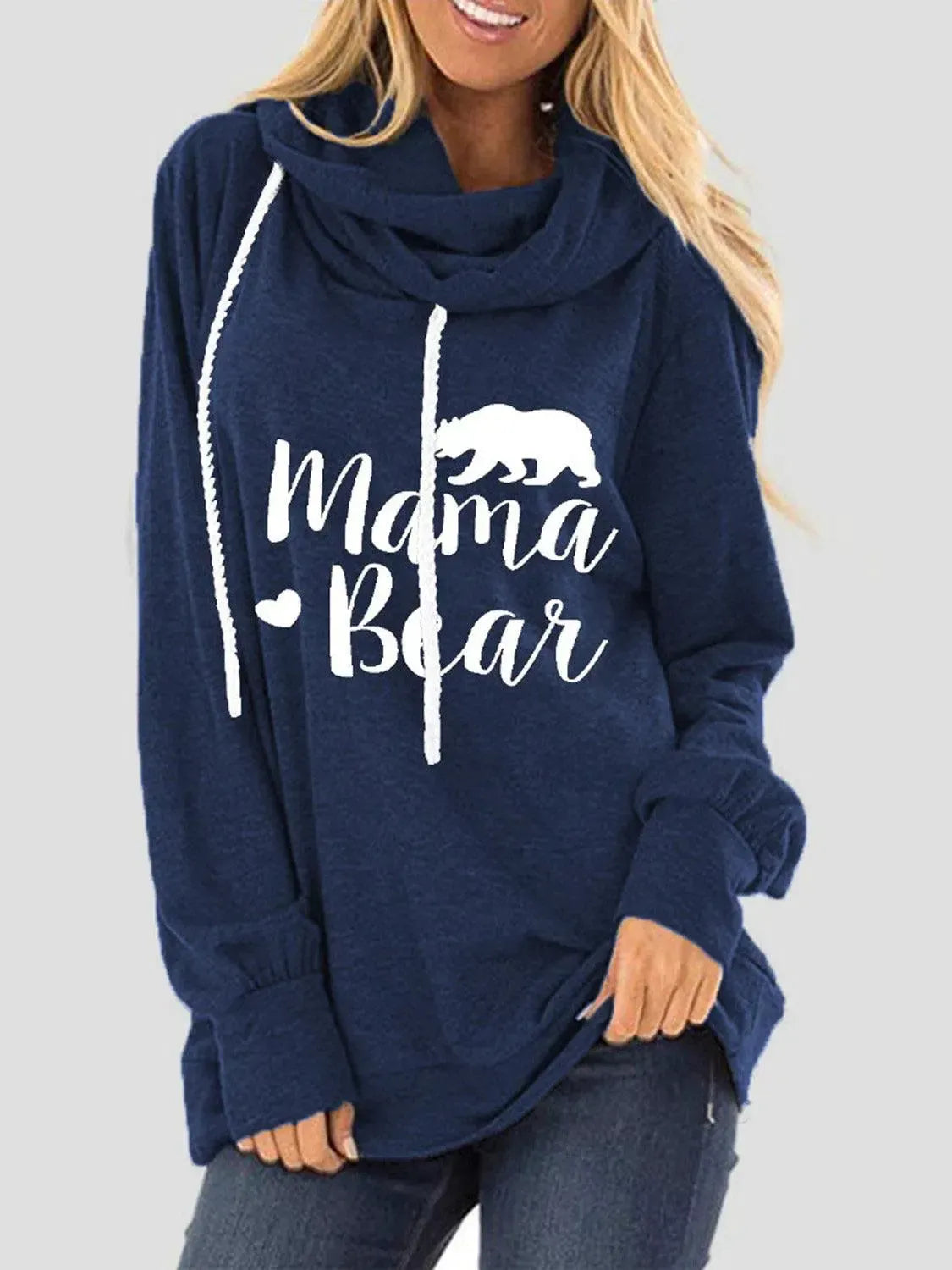 Express Your Style: Drawstring Hoodie with Letter Graphic Prints-Sweat Shirts and Hoodies-Evelyns Fashion