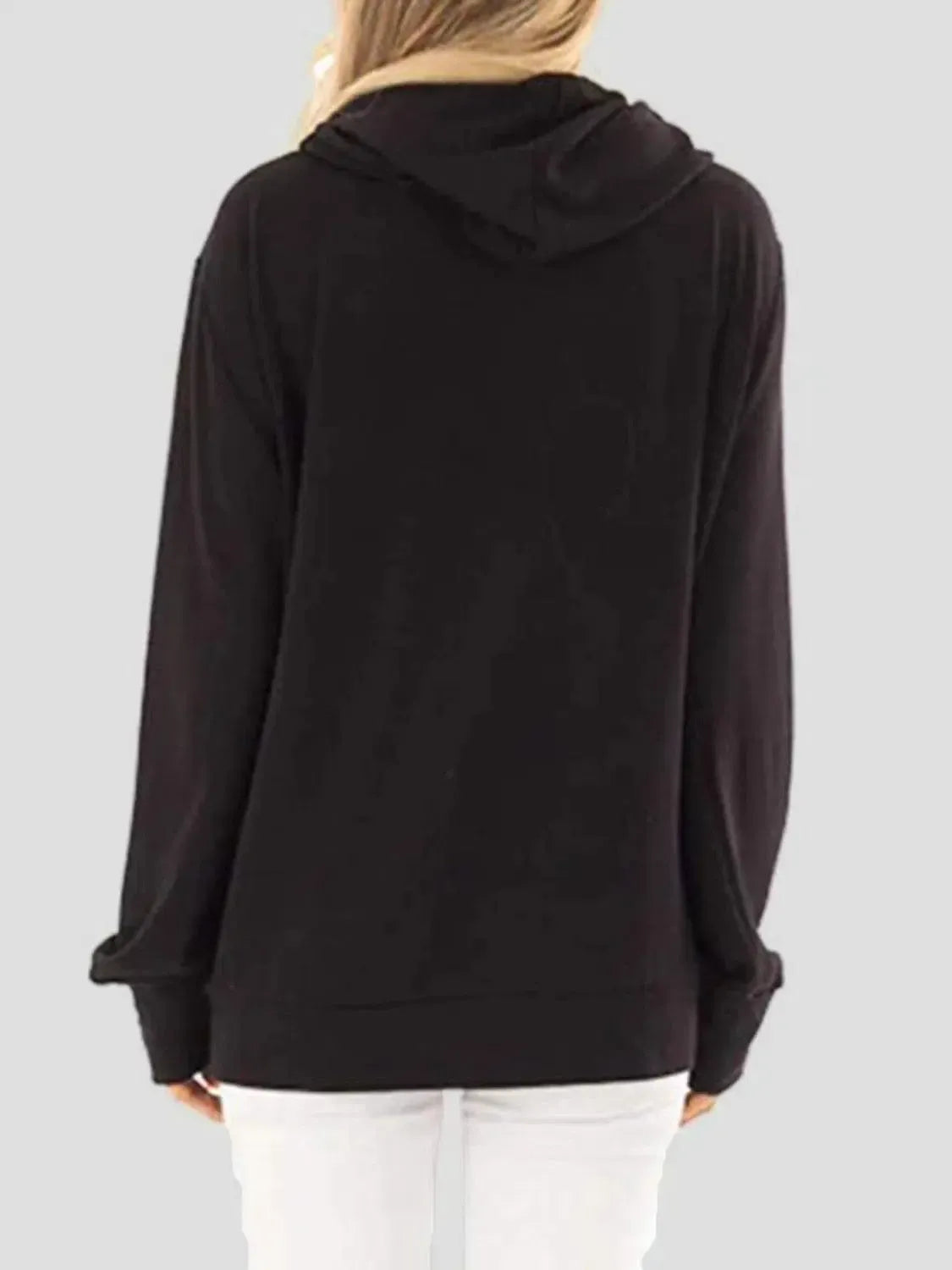 Express Your Style: Drawstring Hoodie with Letter Graphic Prints-Sweat Shirts and Hoodies-Evelyns Fashion