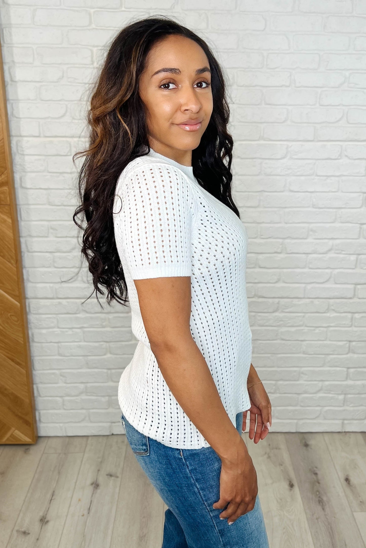 Falling Slowly Loose Knit Tee-Tops-Evelyns Fashion