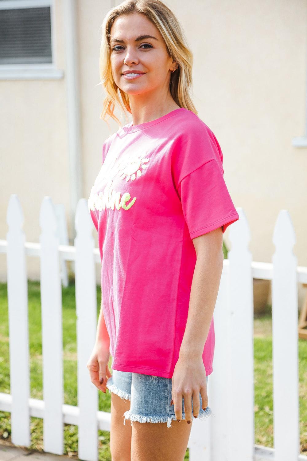 Hello Sunshine French Terry Pullover-Short Sleeve Tee-Evelyns Fashion