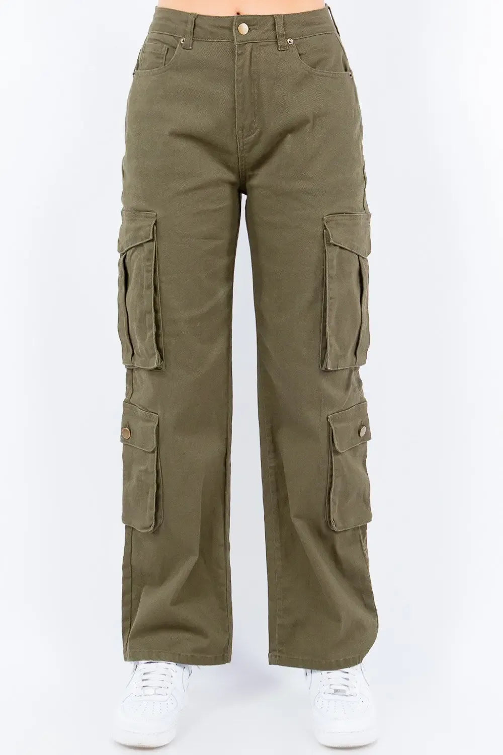 High Rise Cargo Pants-pants-Evelyns Fashion