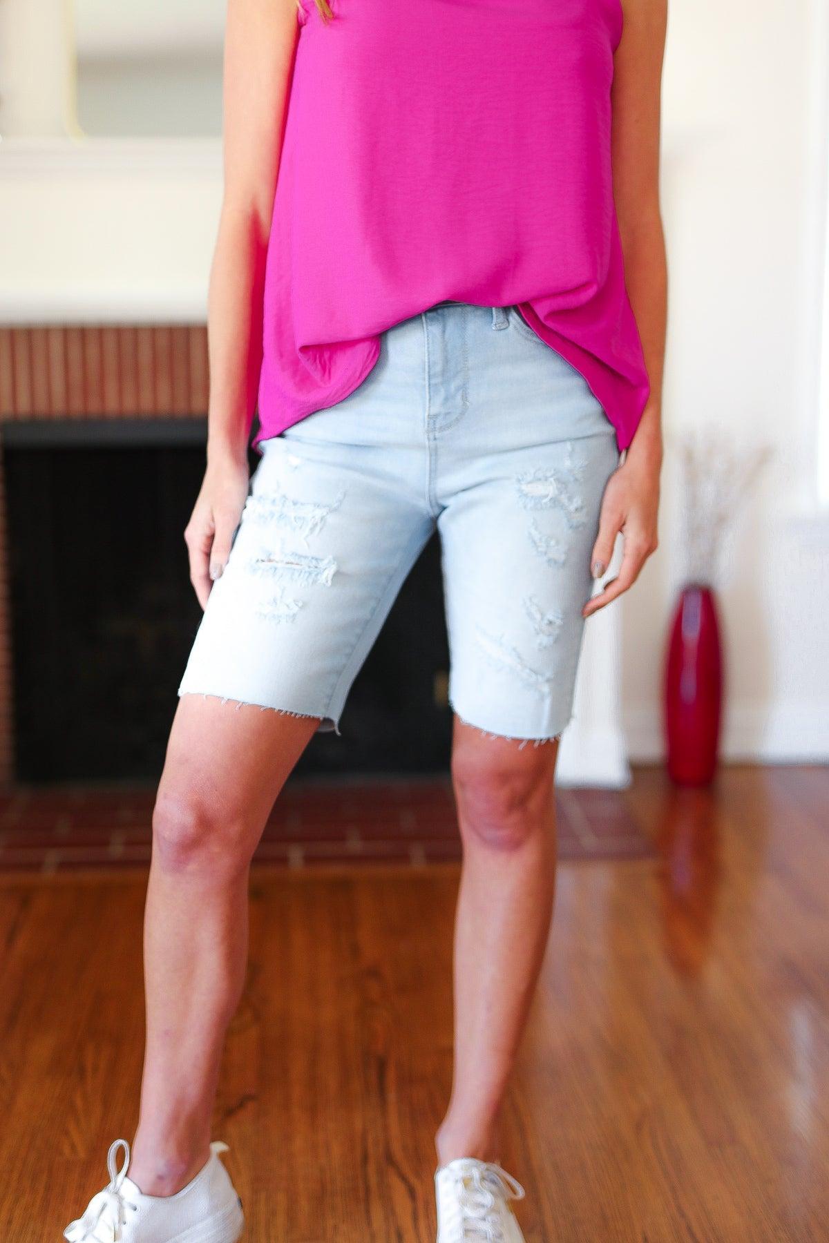 Judy Blue Bermuda Shorts-Denim Shorts-Evelyns Fashion
