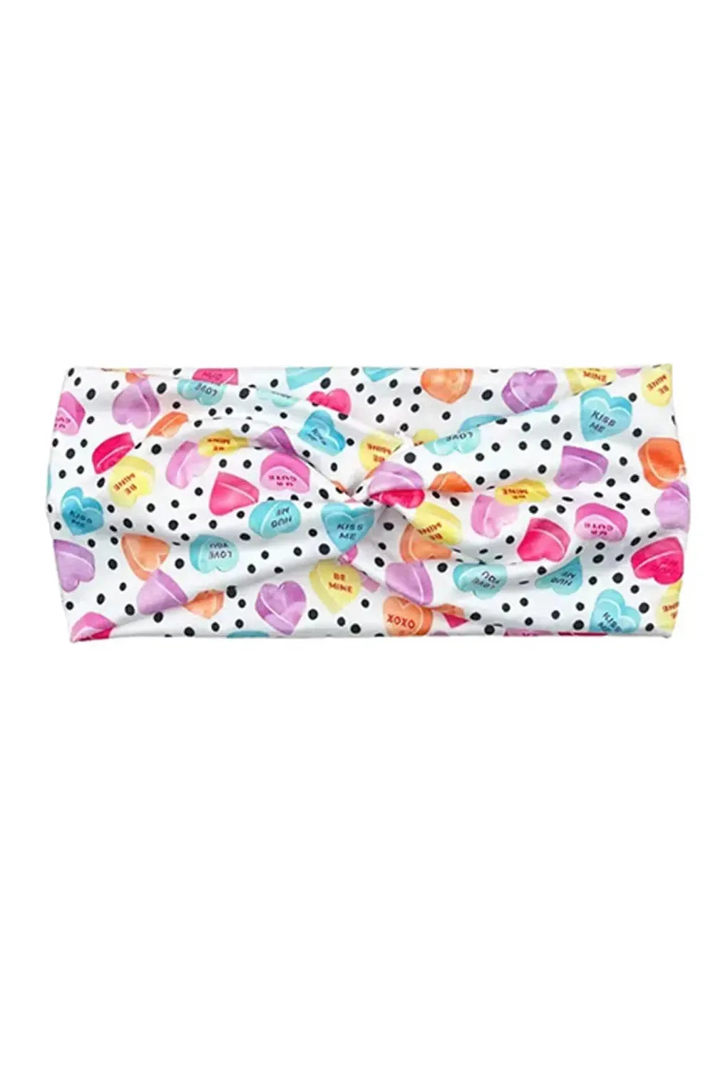 Multicolor Polka Dot & Heart Candy Twist Headband-accessor-Evelyns Fashion