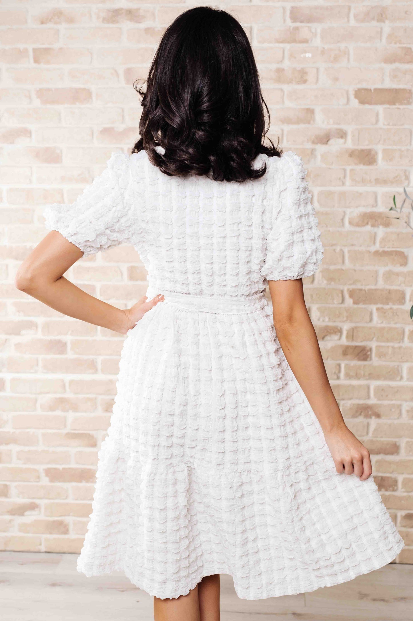 On Cloud Nine Bubble Midi Dress-Dresses-Evelyns Fashion