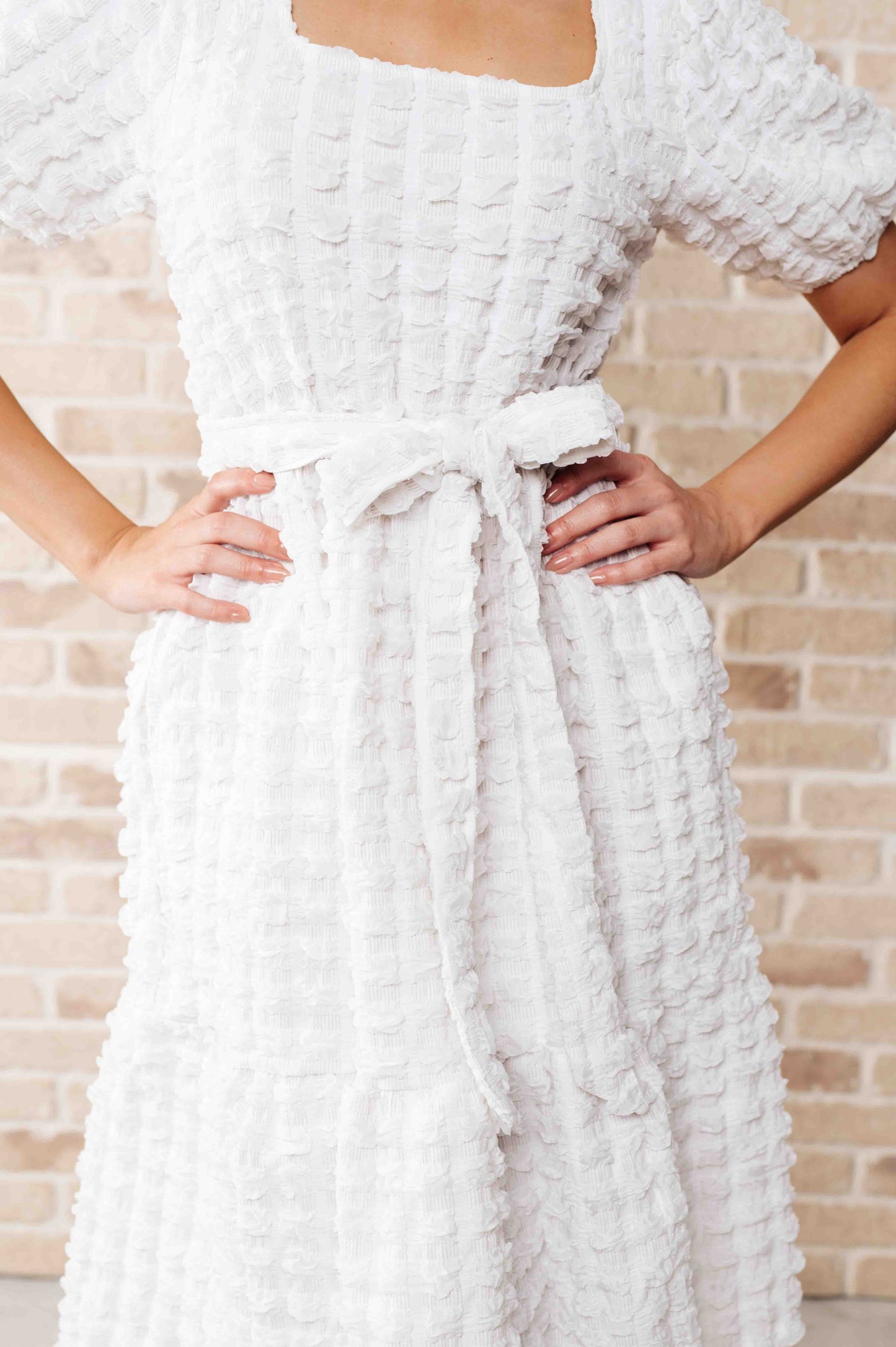 On Cloud Nine Bubble Midi Dress-Dresses-Evelyns Fashion